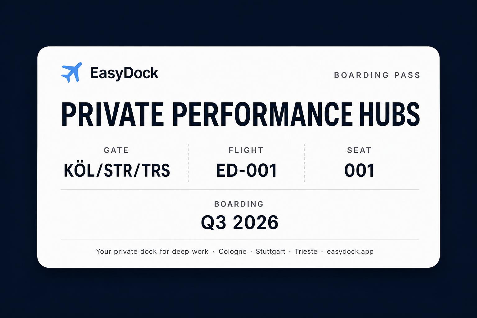 EasyDock – Private Performance Hubs für Deep Work